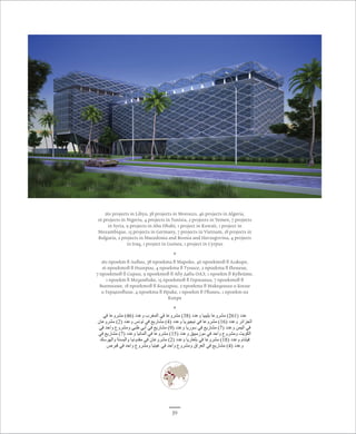 261 projects in Libya, 38 projects in Morocco, 46 projects in Algeria, 
16 projects in Nigeria, 4 projects in Tunisia, 2 projects in Yemen, 7 projects 
in Syria, 9 projects in Abu Dhabi, 1 project in Kuwait, 1 project in 
Mozambique, 15 projects in Germany, 7 projects in Vietnam, 18 projects in 
Bulgaria, 2 projects in Macedonia and Bosnia and Herzegovina, 4 projects 
in Iraq, 1 project in Guinea, 1 project in Cyrpus 
* 
261 проект в Ливии, 38 проекта в Мароко, 46 проектов в Алжире, 
16 проектов в Нигерии, 4 проекта в Тунисе, 2 проекта в Йемене, 
7 проектов в Сирии, 9 проектов в Абу Даби ОАЭ, 1 проект в Кувейте, 
1 проект в Мозамбике, 15 проектов в Германии, 7 проектов в 
Вьетнаме, 18 проектов в Болгарии, 2 проекта в Македонии и Босне 
и Герцеговине, 4 проекта в Ираке, 1 проект в Гвинеи, 1 проект на 
Кипре 
* 
عدد ) 261 ( مشروعا بليبيا وعدد ) 38 ( مشروعا في المغرب وعدد ) 46 ( مشروعا في 
الجزائر وعدد ) 16 ( مشروعا في نيجيريا وعدد ) 4( مشاريع في تونس وعدد ) 2( مشروعان 
في اليمن وعدد ) 7( مشاريع في سوريا وعدد ) 9( مشاريع في أبي ظبي ومشروع واحد في 
الكويت ومشروع واحد في موزمبيق وعدد ) 15 ( مشروعا في ألمانيا وعدد ) 7( مشاريع في 
فيتنام وعدد ) 18 ( مشروعا في بلغاريا وعدد ) 2( مشروعان في مقدونيا والبسنة والهرسك 
وعدد ) 4( مشاريع في العراق ومشروع واحد في غينيا ومشروع واحد في قبرص 
39 
 