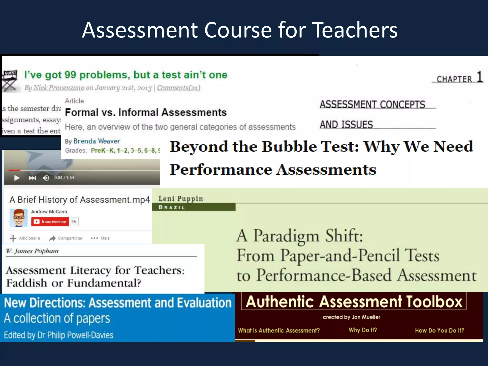 Assessment Course for Teachers
 