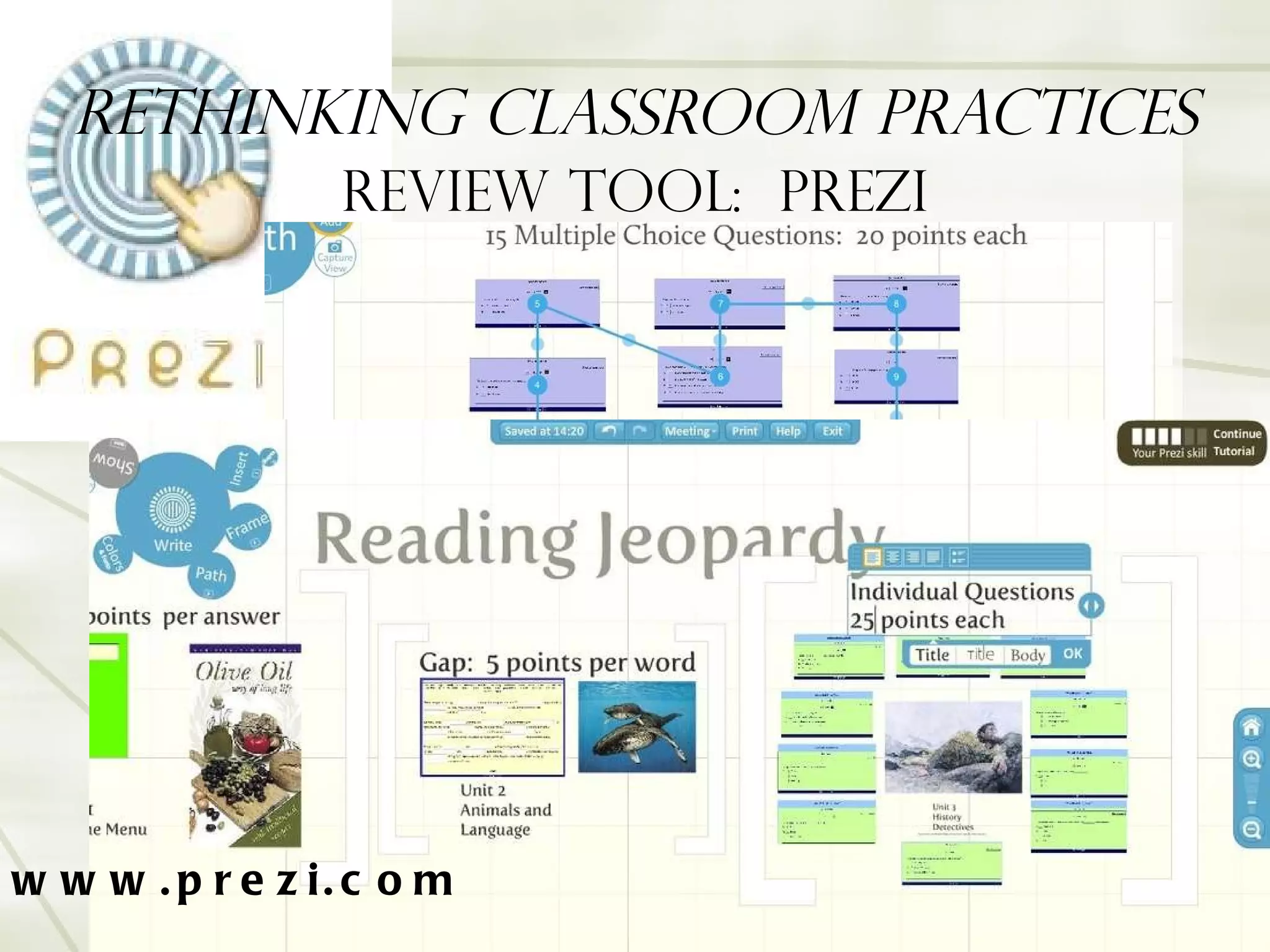 Rethinking Classroom Practices Review Tool:  Prezi www.prezi.com 