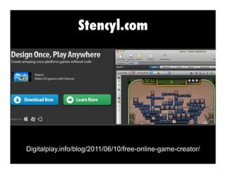 Stencyl.com

Digitalplay.info/blog/2011/06/10/free-online-game-creator/

 