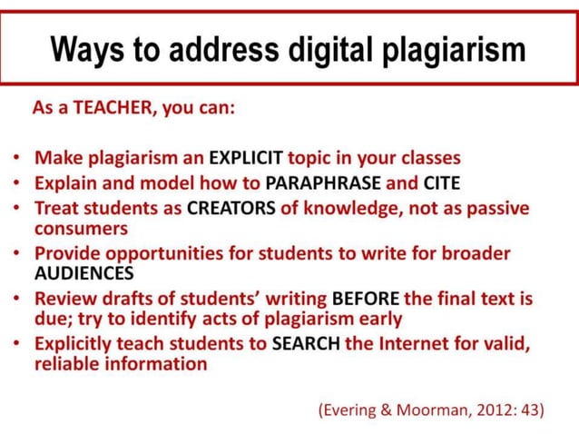 Plagiarism in the Digital Age; Can Innovation help? | PPTX
