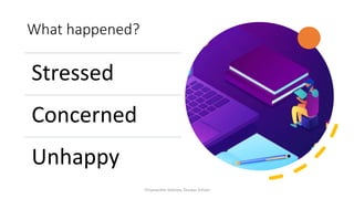 What happened?
Chryssanthe Sotiriou, Doukas School
Stressed
Concerned
Unhappy
 