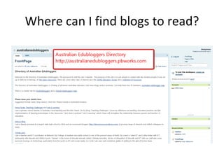 Where can I find blogs to read? 