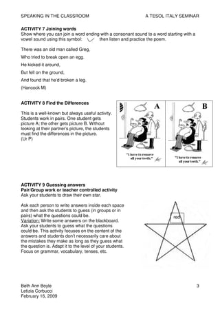 Tesol Seminar Questions