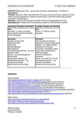Tesol Seminar Questions
