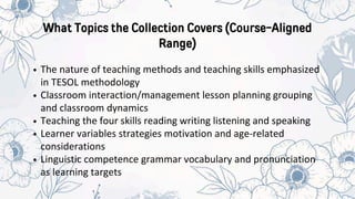 Comprehensive TESOL Methodology: Approaches, Issues, and Practices in ...