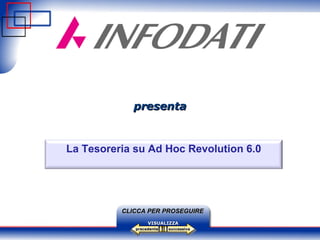 successiva precedente VISUALIZZA CLICCA PER PROSEGUIRE presenta La Tesoreria su Ad Hoc Revolution 6.0 
