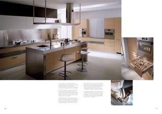 Così articolata, con un design attuale e con              Mit aktuellem Design und perfekter Ausstattung
     strumenti perfetti, la cucina Tess tende a superare       setzt sich Tess über vorgegebene Konzepte und
     nello spazio divisioni e ruoli predefiniti.               Rollenklischees hinweg. Das Besondere an dieser
     E per diventare unica, lascia ampio margine alla          Küche ist, dass sie der Kreativität und der
     creatività e alla personalità di chi la usa e la abita.   Personalität der Menschen, die sie benutzen
                                                               und bewohnen, viel Frei- und Spielraum bietet.
     With its wide selection of options, state-of-the-
     art design and perfectly designed tools, Tess             Articulada de esta manera, con un diseño actual
     overcomes conventional barriers between spaces            e instrumentos perfectos, la cocina Tess tiende
     and roles. And to become truly unique, it leaves          a superar en el espacio las divisiones y los roles
     plenty of scope for the creativity and personality        predefinidos. Y para ser única, da amplio margen
     of those who use and inhabit it.                          de creatividad y de expresión de personalidad a
                                                               quienes la usan y la habitan.
     Ainsi articulée, avec un design moderne et des
     instruments parfaits, la cuisine Tess dépasse les
     divisions et les rôles prédéfinis. Signe distinctif:
     elle laisse une grande marge à la créativité et à
     la personnalité de ceux qui l'utilisent et l'habitent.




70                                                                                                                  71
 