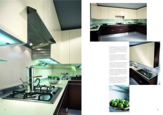 Impeccabili assistenti chef sono gli elettrodo-
     mestici. Complici del lavoro in massima sicu-
     rezza, con funzionalità e design d'avanguardia.
     Quasi tutti in acciaio, si accordano con le
     numerose finiture in alluminio che caratteriz-
     zano gli elementi.

     The appliances are flawless assistant chefs.
     They help get the job done in the utmost
     safety, with state-of-the-art design and
     functionality. Almost all in steel, they match
     the many aluminium trims and finishes used
     on the units.

     Les électroménagers sont des aide-cuisiniers
     parfaits : sécurité, fonctionnalité et design
     d'avant-garde. Presque tous sont en acier et
     s'accordent avec les multiples finitions en
     aluminium qui caractérisent les éléments.

     Die modernen Haushaltgeräte sind perfekte
     Gehilfen für den/die Küchenchef/in. Sie sind
     zuverlässig, sicher, funktional und bestechen
     durch ihr innovatives Design. Fast alle sind
     aus Stahl und harmonieren mit den diversen
     Alufinishs der Elemente.

     Impecables asistentes de cocina: los electro-
     domésticos. Cómplices del trabajo en máxima
     seguridad, con funcionalidad y diseño de
     vanguardia. Casi todos de acero, combinan
     con los numerosos acabados de aluminio
     que caracterizan los elementos.




18                                                     19
 