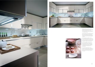 Dal piano di lavoro in laminato alla barra por-
     tautensili (posizionata sotto ai pensili) il passo
     è breve, la gestualità ridotta al minimo.
     Dettagli come questi sono stati messi a punto
     con cura per ottenere, in ogni zona della cuci-
     na, la massima praticità.

     Very short distance from the laminate worktop
     to the utensil bar (installed underneath the
     wall units); everything is easily within reach.
     Details like this have been carefully designed
     to make every area of the kitchen absolutely
     convenient.

     Du plan de travail en stratifié à la barre
     porte-ustensiles (positionnée sous les hauts)
     le pas est facilement franchi, les gestes réduits
     au minimum. Des détails ont été mis au point
     avec soin pour garantir la plus grande facilité
     d'emploi dans chaque zone de la cuisine.

     Von der Laminatplatte zu der (unter den
     Oberschränken befestigten) Stange mit den
     Küchenutensilien ist es nur ein Handgriff,
     der praktische keine Zeit kostet. Sorgfältig
     eingeplante Details wie dieses garantieren
     für ein Maximum an Benutzungs- und
     Arbeitskomfort.

     De la encimera de laminado a la barra
     portautensilios (ubicada bajo los muebles de
     pared) el movimiento es mínimo; detalles como
     éstos han sido estudiados atentamente para
     lograr la máxima practicidad en cada zona
     de la cocina.




22                                               23
 