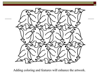 Adding coloring and features will enhance the artwork.
 
