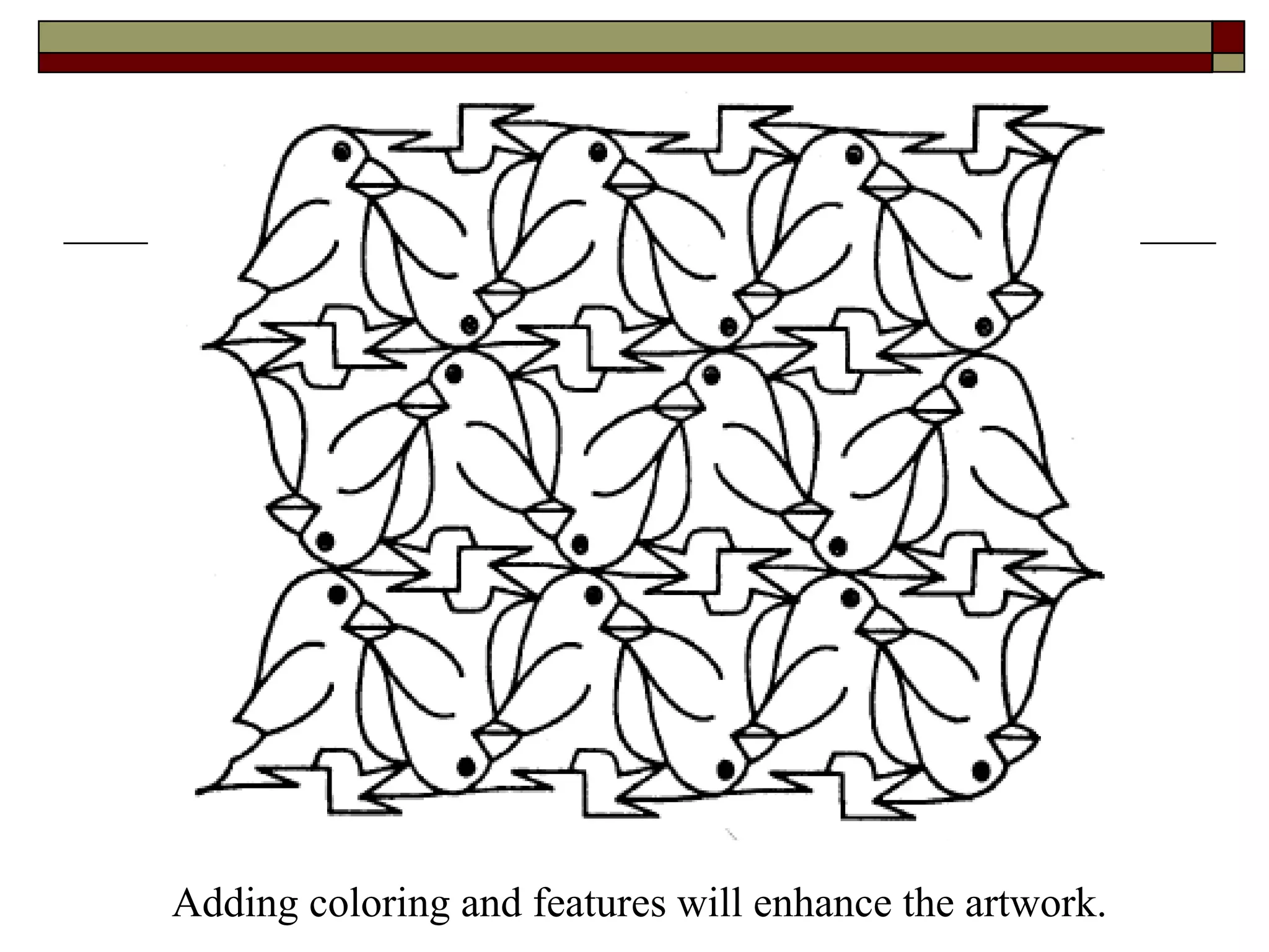 Adding coloring and features will enhance the artwork.
 