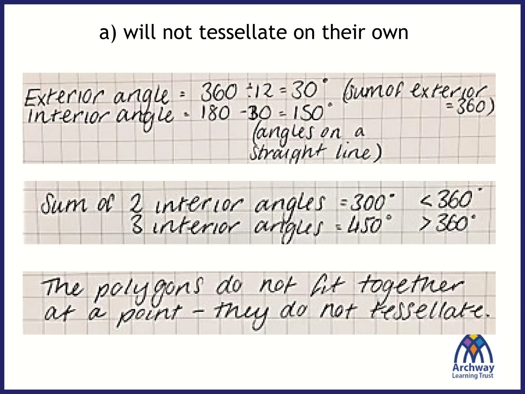 a) will not tessellate on their own
 
