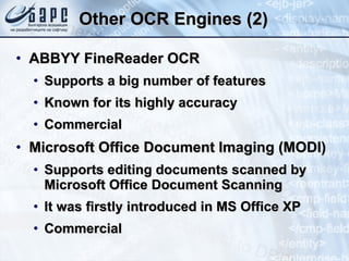 Tesseract OCR Engine - OpenFest 2009 | PPT