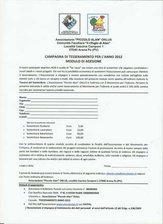 Modulo Tesseramento 2012 in pdf