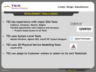 TES Electronic Solutions System on Silicon and Design Capabilities | PDF