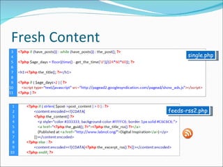 Fresh Content single.php feeds-rss2.php