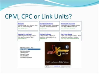 CPM, CPC or Link Units? 