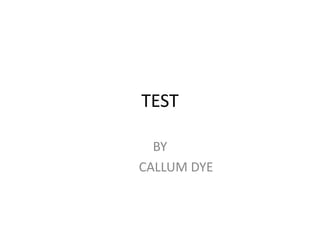 TEST  BY CALLUM DYE 