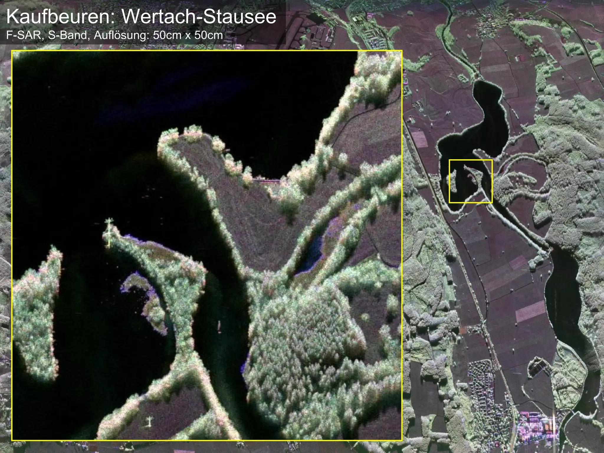 Kaufbeuren: Wertach-Stausee
F-SAR, S-Band, Auflösung: 50cm x 50cm




                                                     Folie 14 von Tag der offenen Tür 2010
                                        Institut für Hochfrequenztechnik und Radarsysteme > 24.10.2010
 
