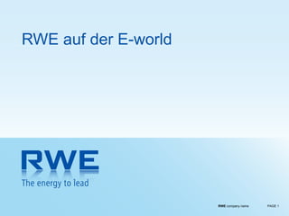 RWE auf der E-world 
