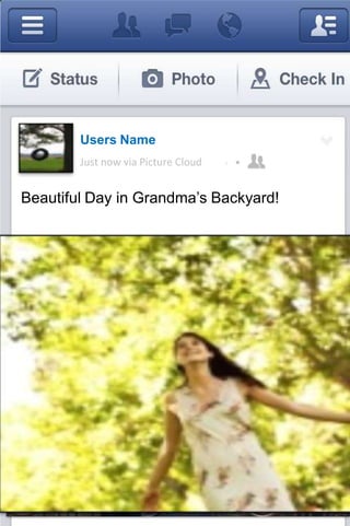 Beautiful Day in Grandma’s Backyard!
Users Name
Just now via Picture Cloud
 