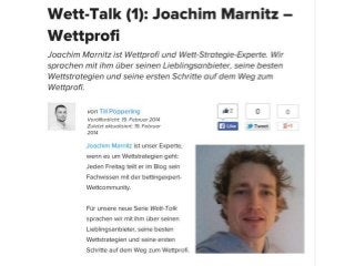 Wett-Talk Joachim Marnitz bettingexpert Blog