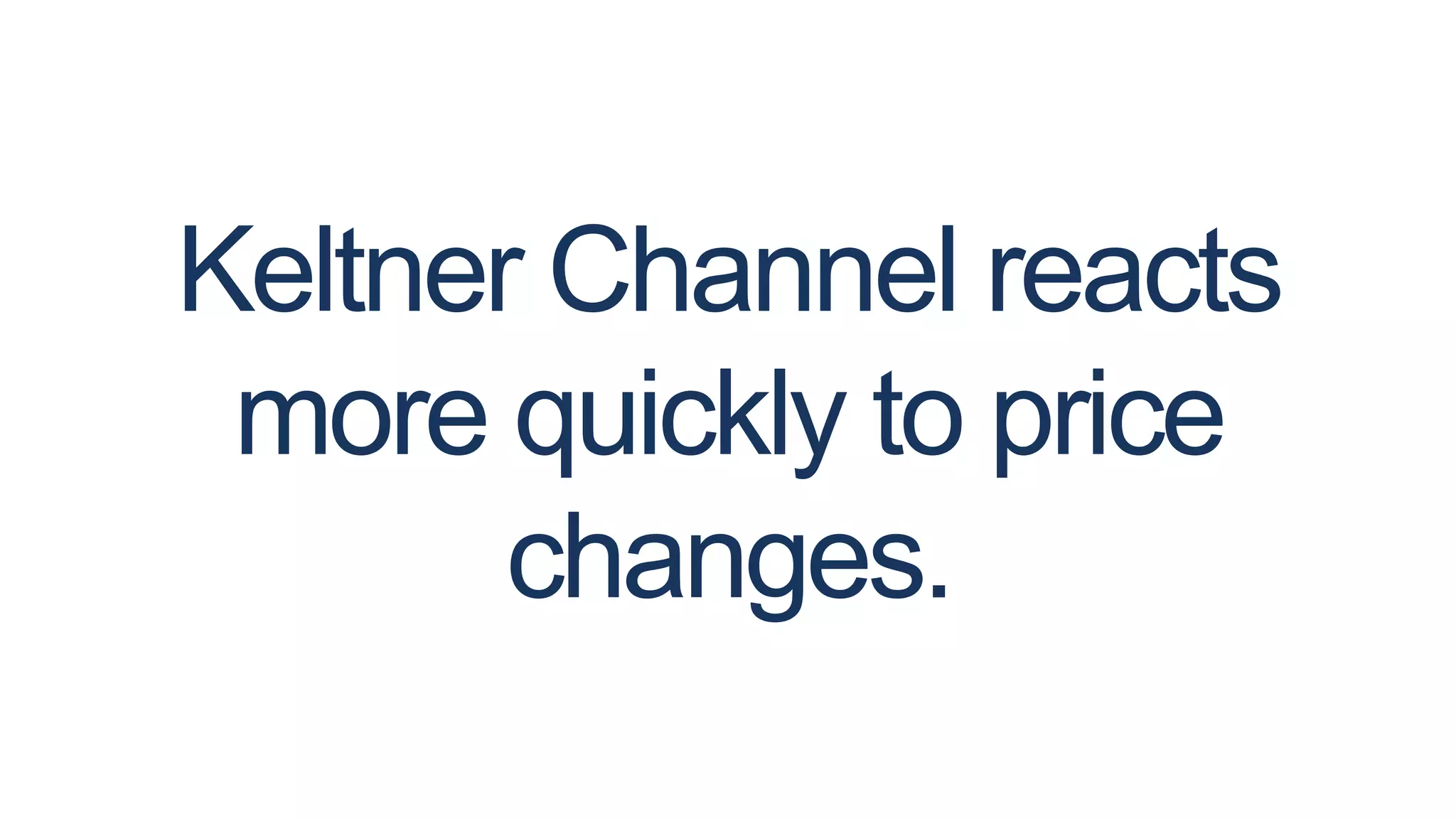 Keltner Channel reacts
more quickly to price
changes.
 