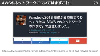 28AWSのネットワークについてはまずこれ︕
https://dev.classmethod.jp/server-side/network/developers-io-2018-aws-network-session/
 