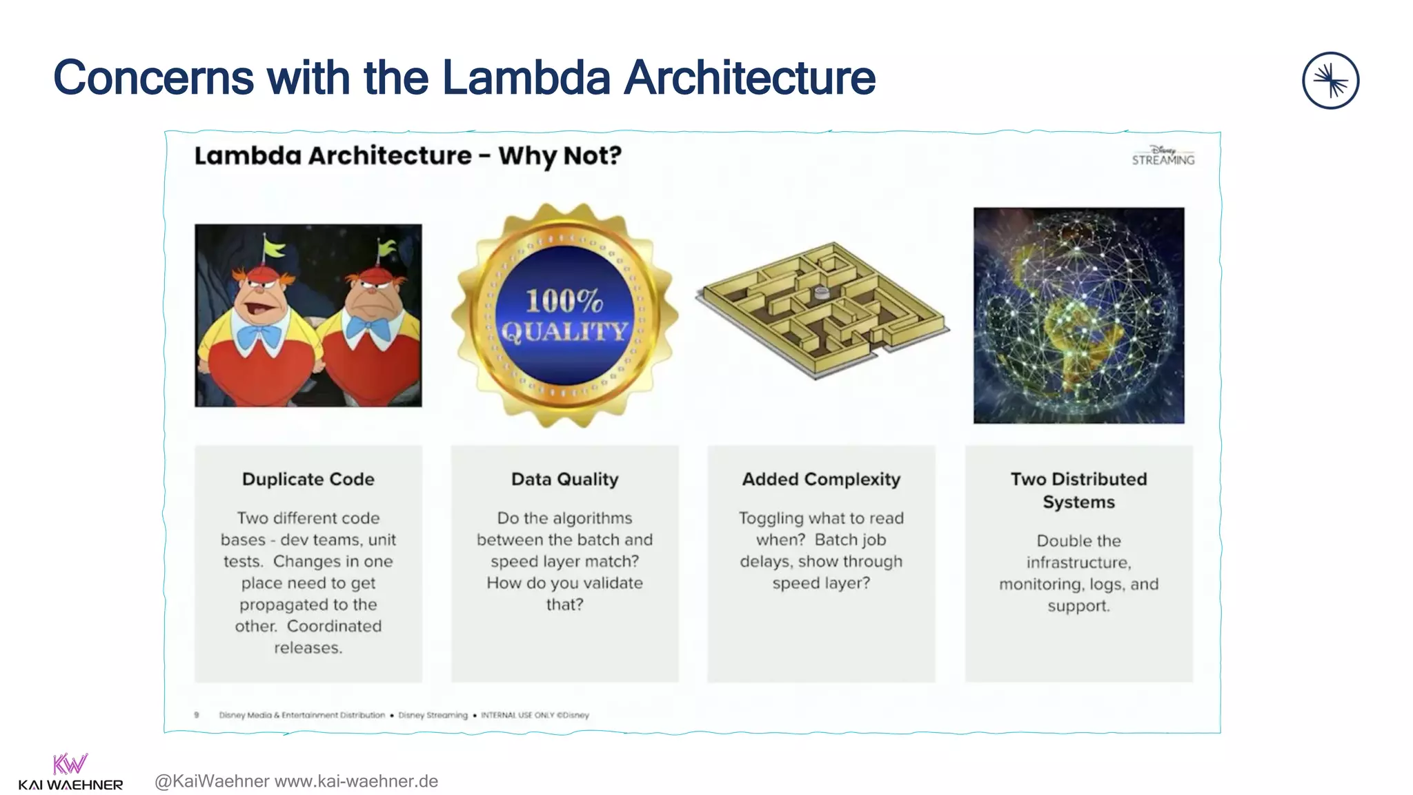 @KaiWaehner www.kai-waehner.de
Concerns with the Lambda Architecture
11
 