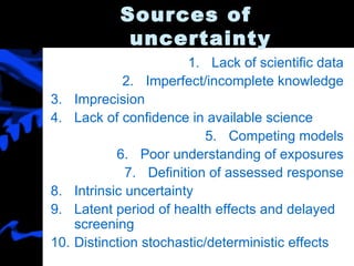 Sources of uncertainty ,[object Object],[object Object],[object Object],[object Object],[object Object],[object Object],[object Object],[object Object],[object Object],[object Object]