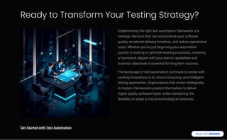 Test Automation Frameworks: Types, Benefits & How to Choose | PDF