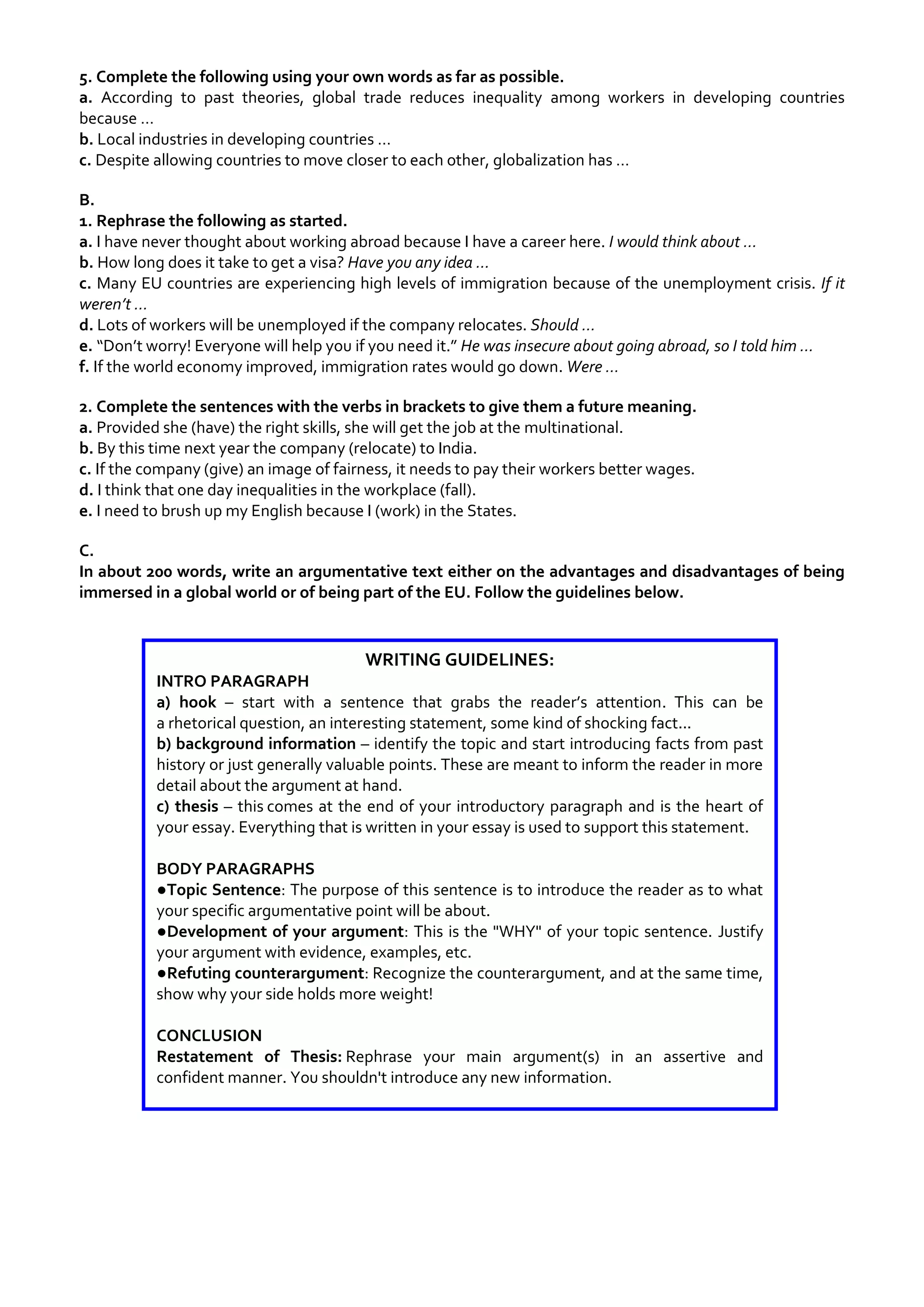 test-b2c1-on-globalization-information-gap-activities-reading ...