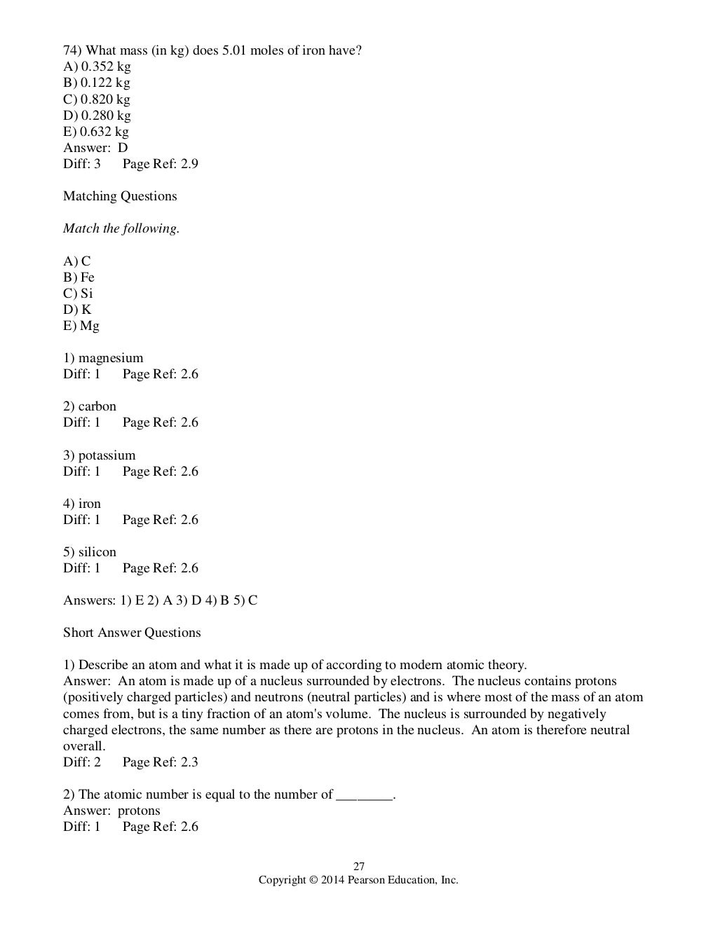 Test Bank for Chemistry A Molecular Approach 3rd Edition by Tro