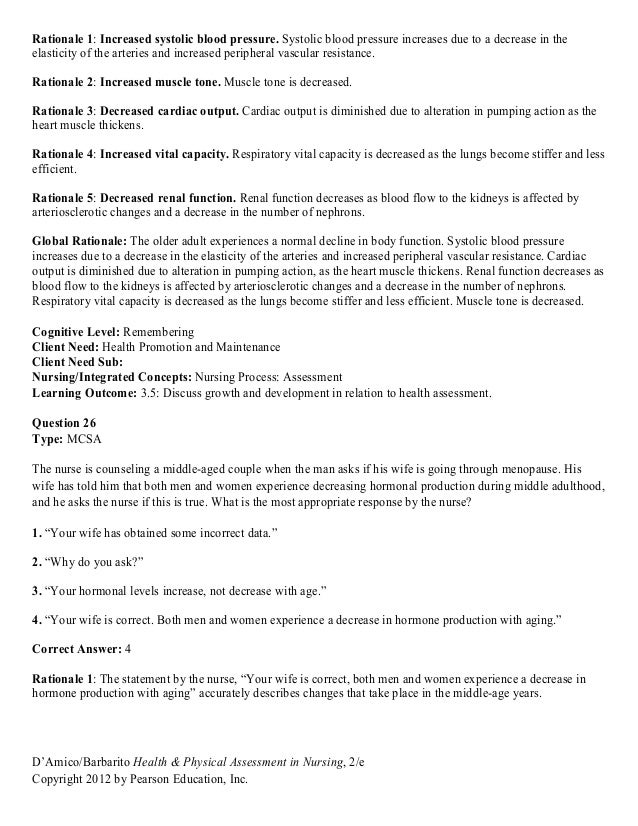 Test Bank For Health Physical Assessment In Nursing 2nd Edition By Da