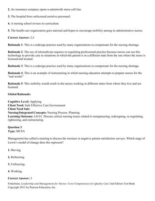 Test Bank for Leadership and Management for Nurses Core Competencies ...