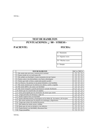 Test de hamilton ansiedad estres y depresion | PDF