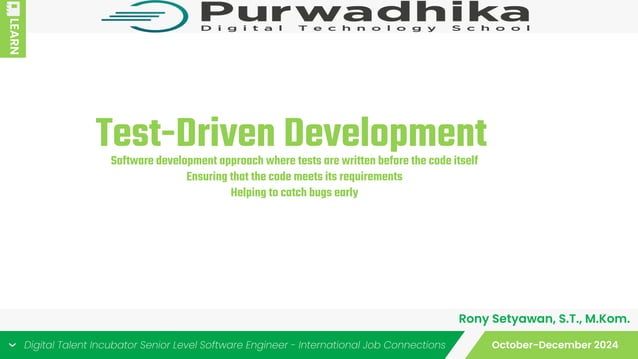 Software Development Practice : Test-Driven Development | PPT