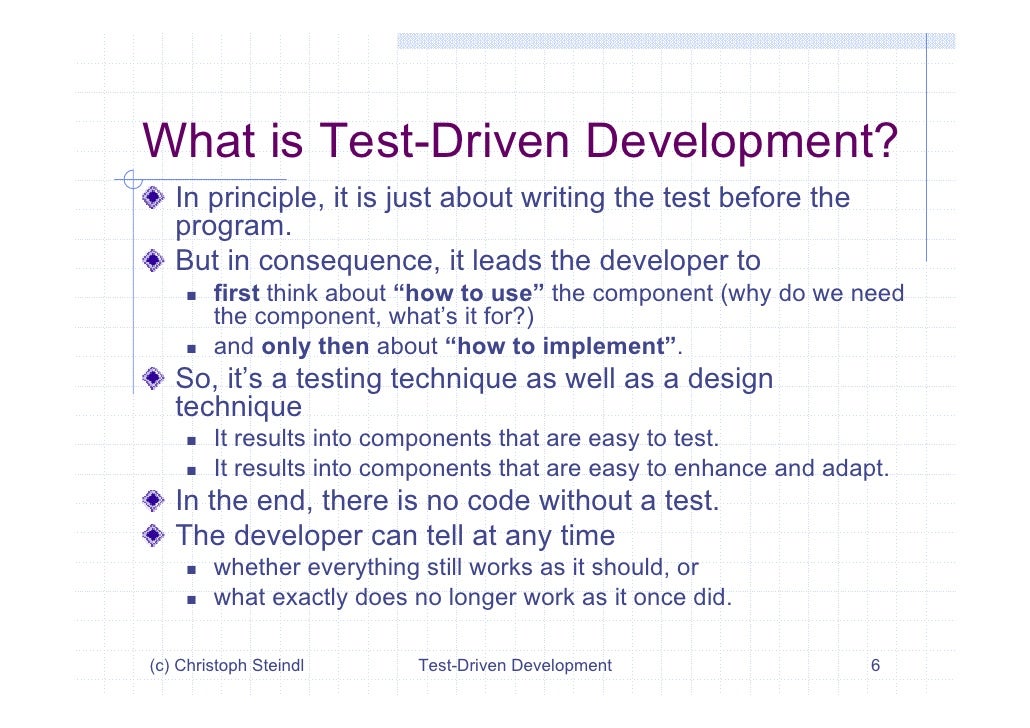 Test driven development