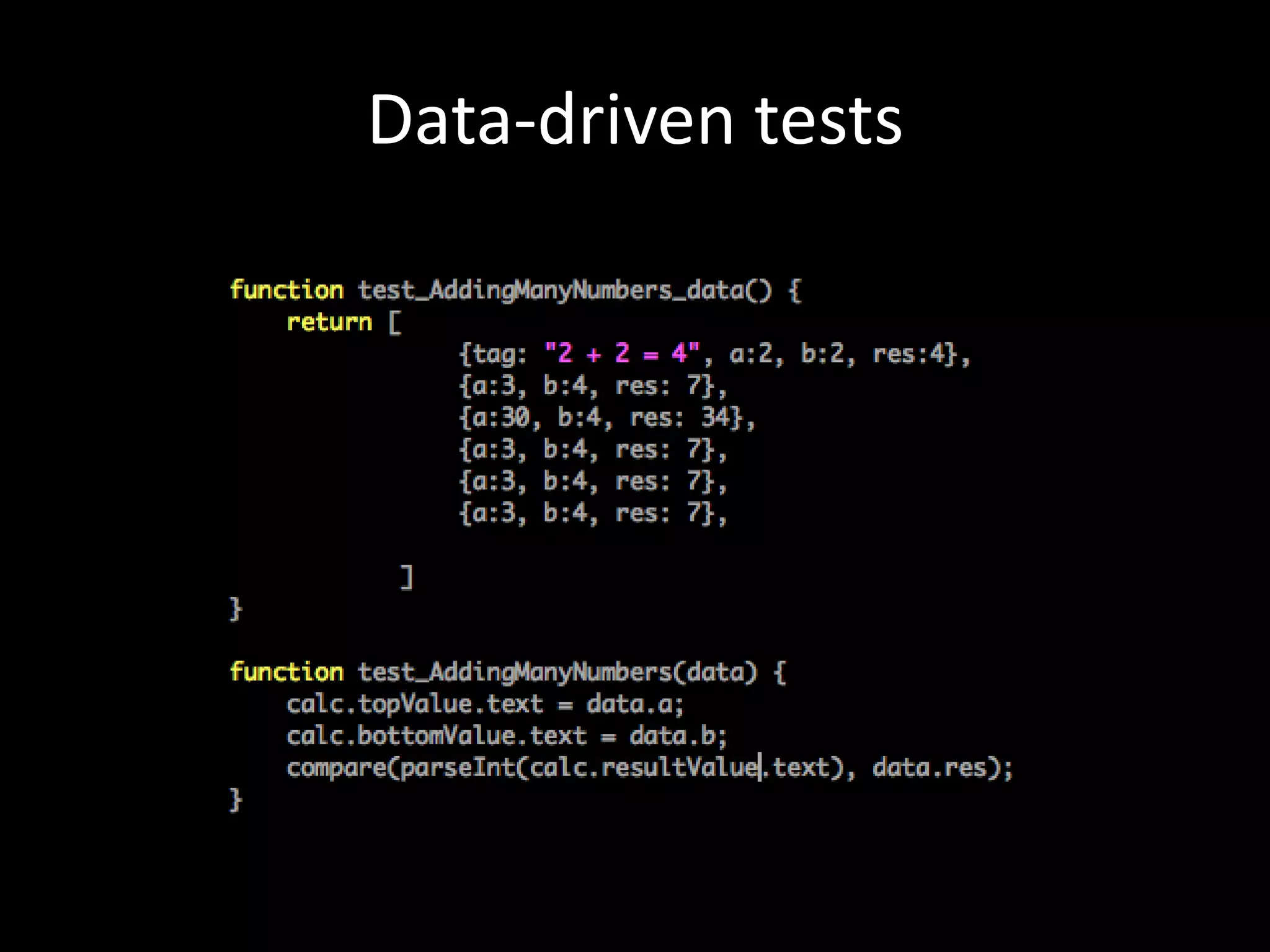 Data-driven tests
