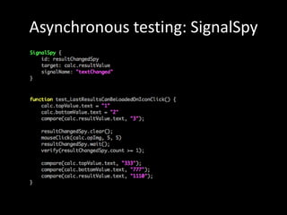 Asynchronous testing: SignalSpy
