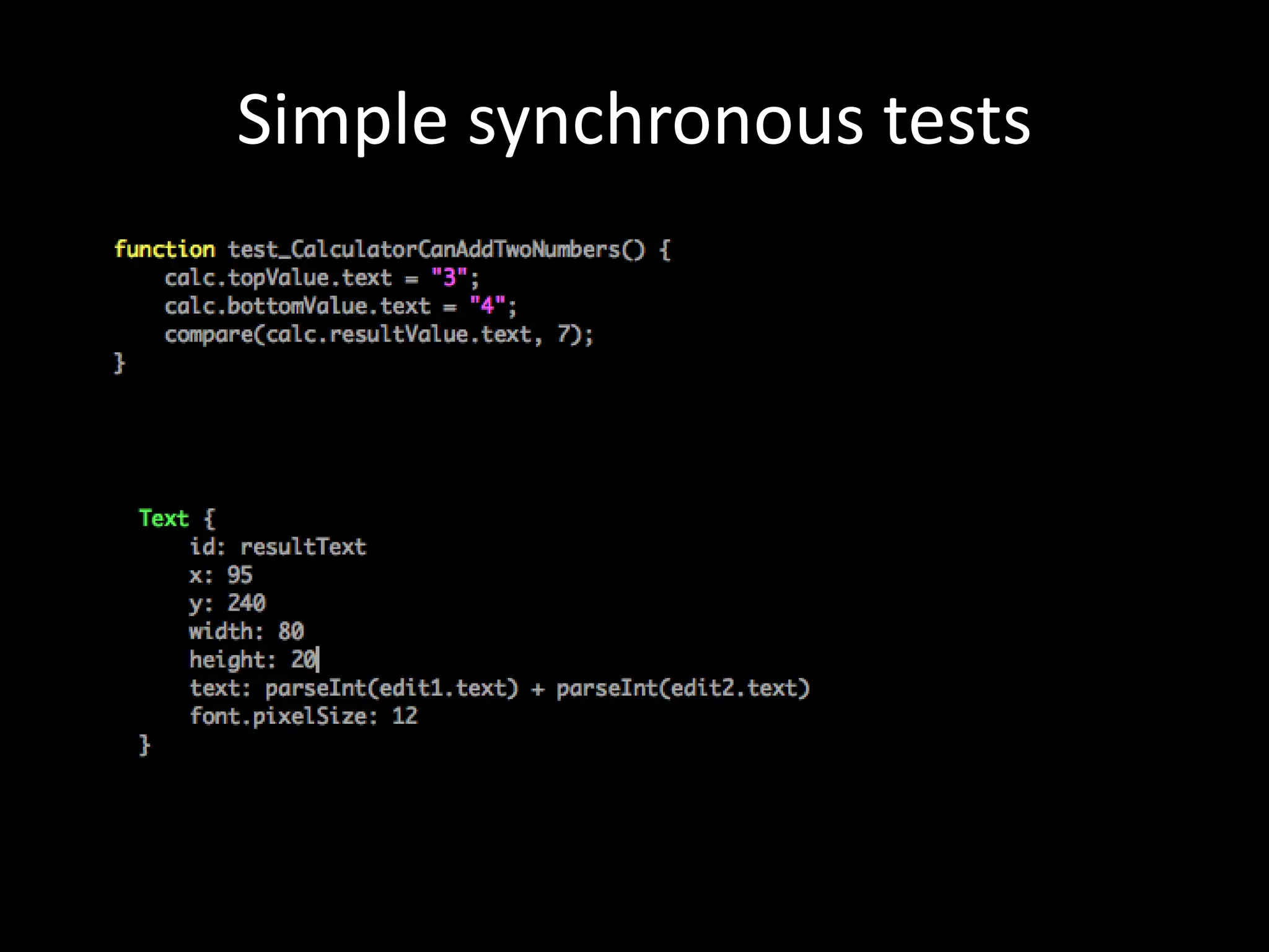 Simple synchronous tests
 