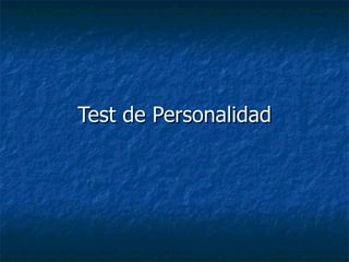 Test de Personalidad 