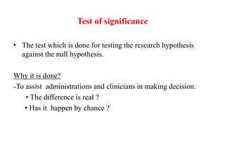 Test of significance | PPTX