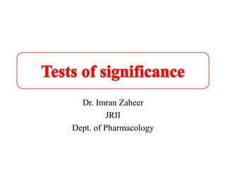 Dr. Imran Zaheer
JRII
Dept. of Pharmacology
 