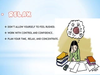 DETERMINE THE NUMBER OF SECTIONS TO BE COVERED.MARK THE ITEM WITH A DOT AND MOVE ON TO THE OF THE TEST.