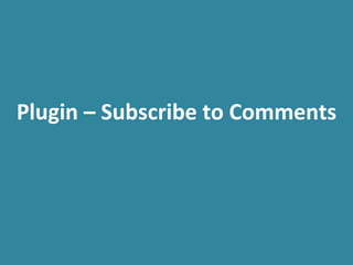 Plugin – Subscribe to Comments 
