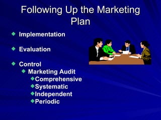 Following Up the Marketing Plan Implementation Evaluation Control Marketing Audit Comprehensive Systematic Independent Periodic 