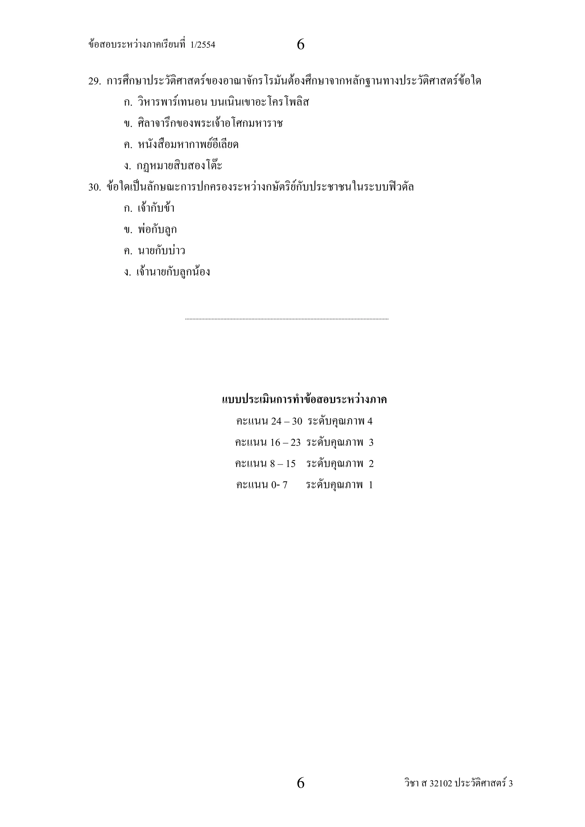 F           F               1/2554                               6

29.                                F                      F                               FF
         .               F
         .                                     F
         .                             F
        .                                  F
30. F                                              F          F
         . F     F
         . F
         .           F
        . F                    F




                                                                      F   F
                                                       24 30                  4
                                                       16 23                  3
                                                       8 15                   2
                                                       0- 7                   1




                                                                  6               32102        F3
 