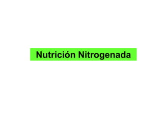 Nutrición Nitrogenada
 